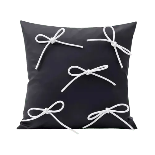 Noir Knot Leather Pillow
